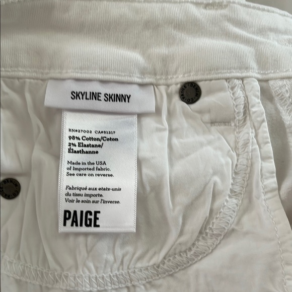 Women's Paige Skyline Skinny White Jeans - Picture 5 of 5
